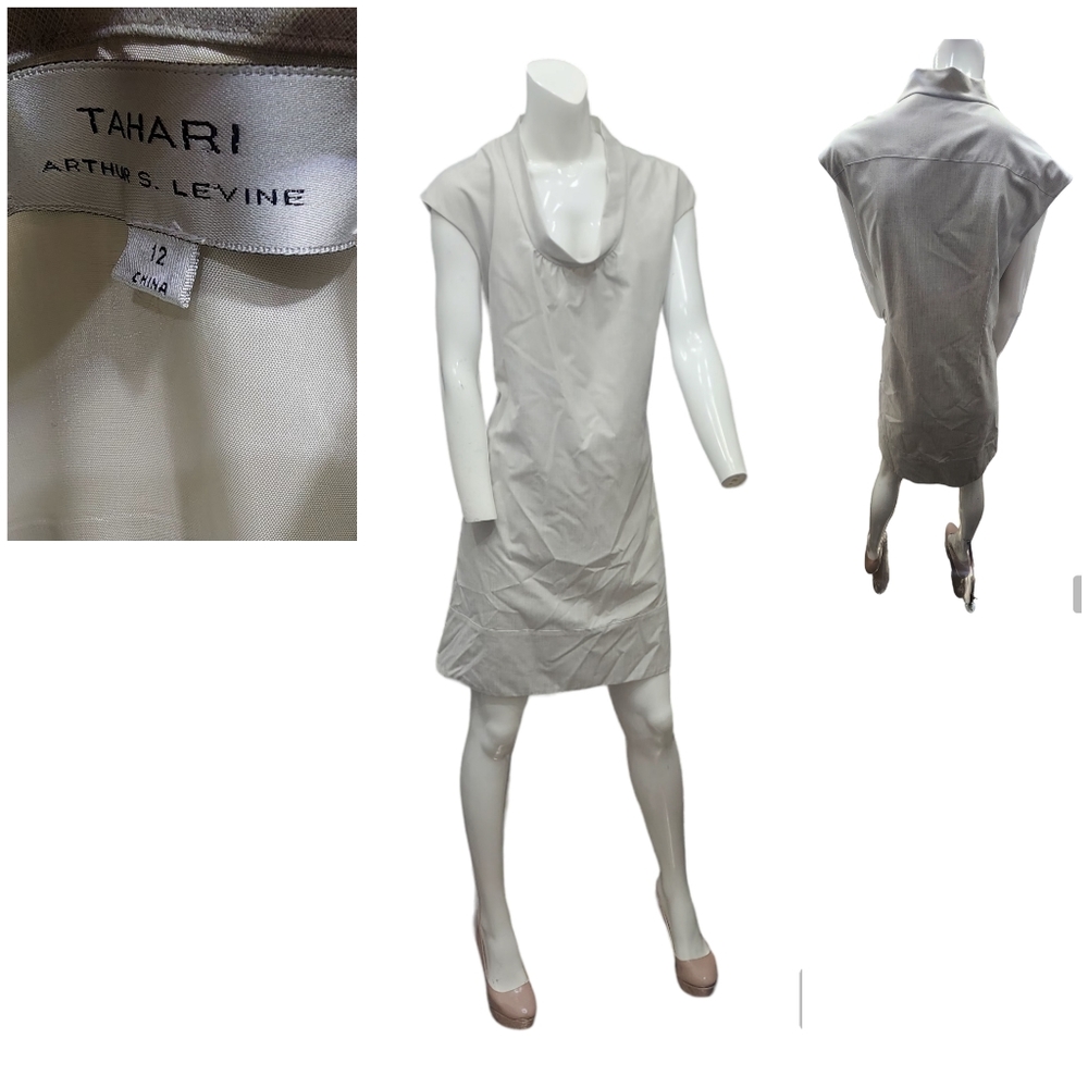 Tahari cream colored dress size 12